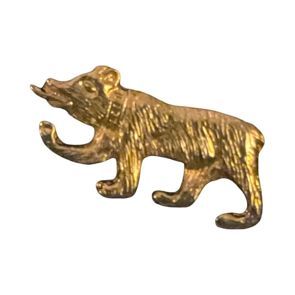 Vintage Jewelry - Vintage Precolombian Bear Gold Tone Brooch